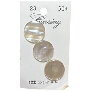 Vintage Lansing Pearl Buttons Closures Iowa NOS Card Size 30 50 Cent